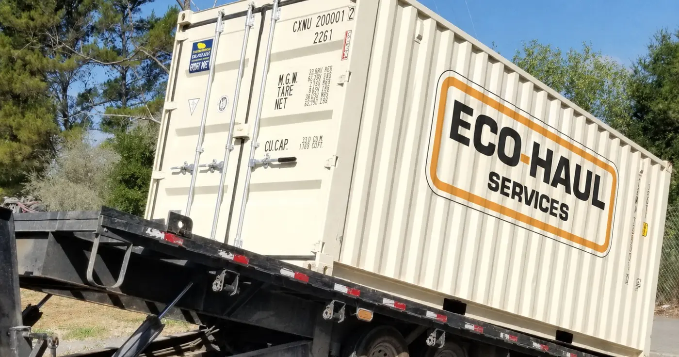 Eco Haul storage container being delivered
